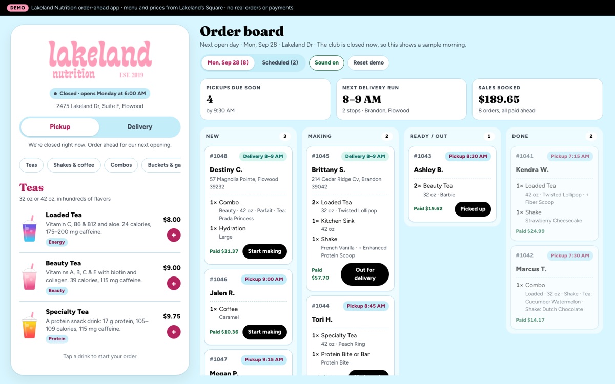 Staff order board